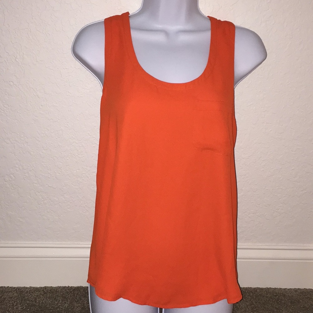 Orange pocket tank top